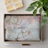 Decoupage  pastelwagen Drawn White Horse Tissuepapier (Geschenk)