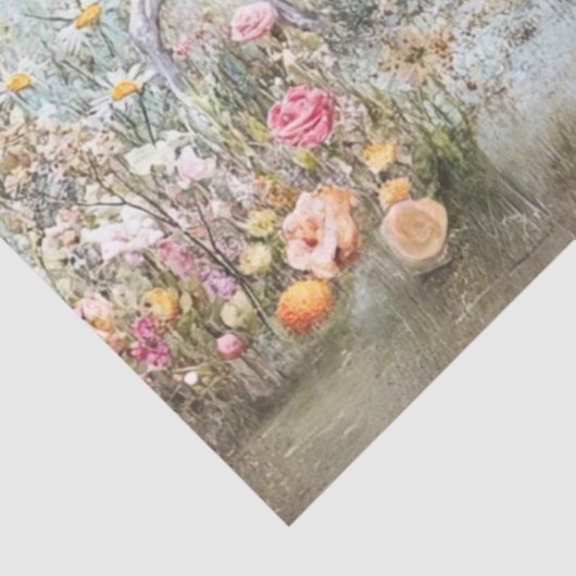 Decoupage  pastelwagen Drawn White Horse Tissuepapier (Detail)