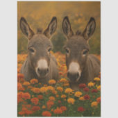 Decoupage Pastoral Donkey Barn Whimsical Scene Tissuepapier (Voorkant)