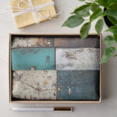 Decoupage Patchwork Blauw Bruin Geel Achtergrond Tissuepapier (Geschenk)