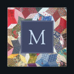 Decoupage Patchwork Stars Pattern Monogram Magneet<br><div class="desc">Unique patchwork quilt style star pattern in multi-colors. (Textiles and decoupage look simulated in art work)</div>