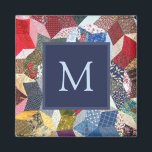 Decoupage Patchwork Stars Pattern Monogram Magneet<br><div class="desc">Unique patchwork quilt style star pattern in multi-colors. (Textiles and decoupage look simulated in art work)</div>
