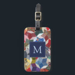 Decoupage Patchwork Sterren Patroon Monogram Bagagelabel<br><div class="desc">Uniek patchwork quilt ster patroon in meerdere kleuren. (Textiel en decoupage look gesimuleerd in kunstwerk)</div>