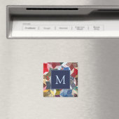 Decoupage Patchwork Sterren Patroon Monogram Magneet (Insitu (Vaatwasser))
