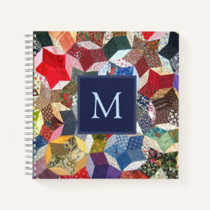 Decoupage Patchwork Sterren Patroon Monogram Notitieboek