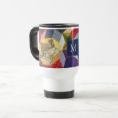 Decoupage Patchwork Sterren Patroon Monogram Reisbeker (Voorkant links)