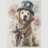 Decoupage Patriotic Golden Retriever 250th Tissuepapier (Voorkant)