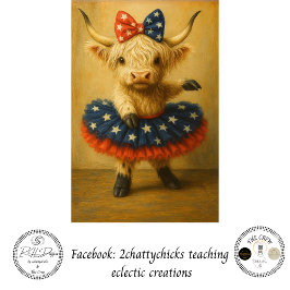 Decoupage Patriotic Highland Ballerina Tutu  Tissuepapier