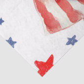 Decoupage Patriotic Raccoon Whimsical 4 juli Tissuepapier (Detail)