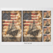 Decoupage Patriottisch Marineschip Amerikaanse Vla Tissuepapier (Voorkant)