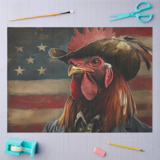 Decoupage Patriottische Haan Vlag Tissuepapier (Craft)