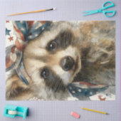 Decoupage Patriottische Wasbeer met Vlag Bandana Tissuepapier (Craft)