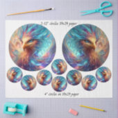 Decoupage Phoenix Art 12" rounds & 4" coasters Tissuepapier (Craft)
