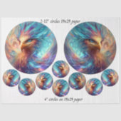 Decoupage Phoenix Art 12" rounds & 4" coasters Tissuepapier (Voorkant)