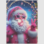 Decoupage Pink Bubblegum Christmas Santa  Tissuepapier (Voorkant)