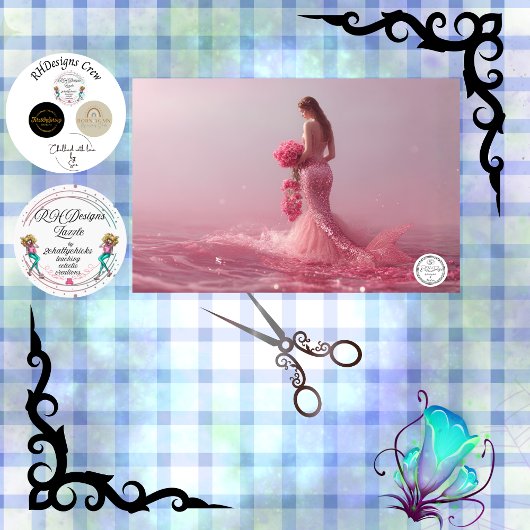 Decoupage Pink Fantasy Mermaid Ocean Themed Tissuepapier