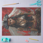 Decoupage Pirate Girl Black Tricorn Tissuepapier (Craft)