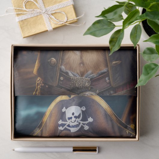 Decoupage - Pirate Golden Retriever & bier - Tissuepapier (Geschenk)