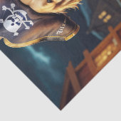 Decoupage - Pirate Golden Retriever & bier - Tissuepapier (Detail)