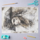 Decoupage Pirate Lady Pirate Pet Sketch Tissuepapier (Craft)