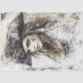 Decoupage Pirate Lady Pirate Pet Sketch Tissuepapier (Voorkant)