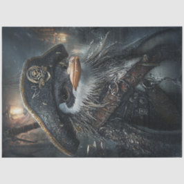 Decoupage piratenpinguïn in het Zee Tissuepapier