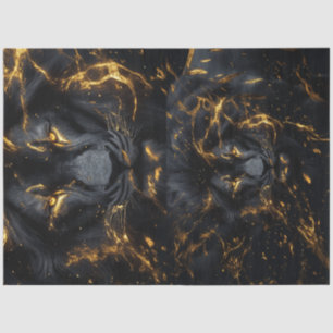 Decoupage Pitch Black Lion Set (lees beschrijving) Tissuepapier