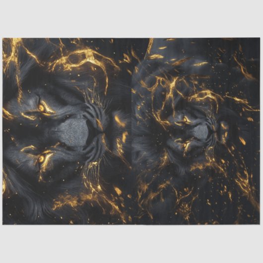 Decoupage Pitch Black Lion Set (lees beschrijving) Tissuepapier (Voorkant)