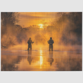 Decoupage pittoreske landschap Mannen Gevist Tissuepapier