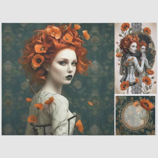 Decoupage Poetic Gothic Motifs Tissuepapier (Voorkant)
