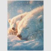 Decoupage Polar Bear Winter Scene Sleeping  Tissuepapier (Voorkant)