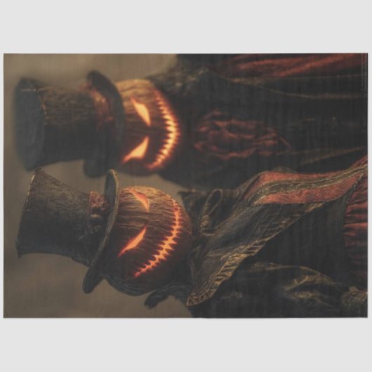 Decoupage Pompoen Jack-o-Lantern Halloween Gothic Tissuepapier (Voorkant)