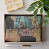 Decoupage POP ART Cowgirl Silhouette Red Black Fun Tissuepapier (Geschenk)