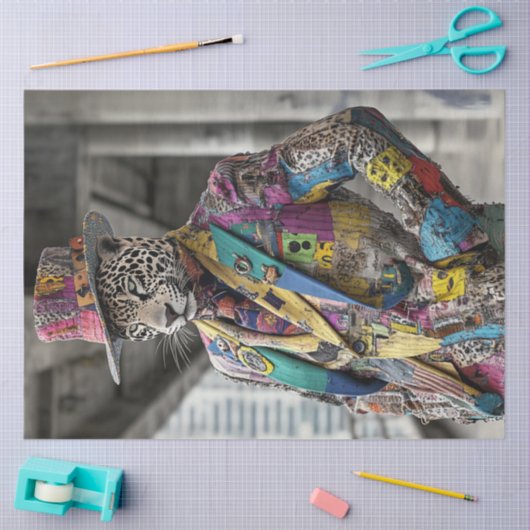 Decoupage Pop Art Mode Show Leopard Tissuepapier (Craft)