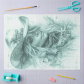 Decoupage Portrait Design Monochromatische Cowgirl Tissuepapier (Craft)