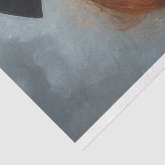 Decoupage Portret Skeleton Paar Trouwen Tissuepapier (Detail)