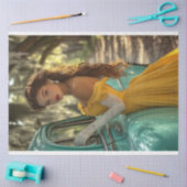 Decoupage Poster auto en modieuze dame foto Tissuepapier (Craft)