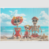 Decoupage Poster Skelton Beach Familiebruggen Tissuepapier (Voorkant)