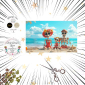 Decoupage Poster Skelton Beach Familiebruggen Tissuepapier