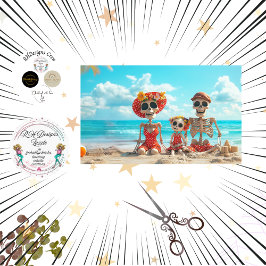 Decoupage Poster Skelton Beach Familiebruggen Tissuepapier