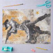 Decoupage Poster Western Cowgirl Sheriff Tissuepapier (Craft)