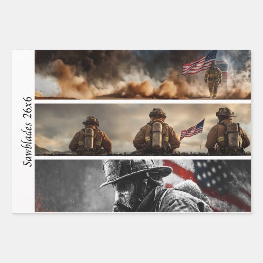 Decoupage Proud Firefighters American Flag  Inpakpapier Vel (Voorkant)