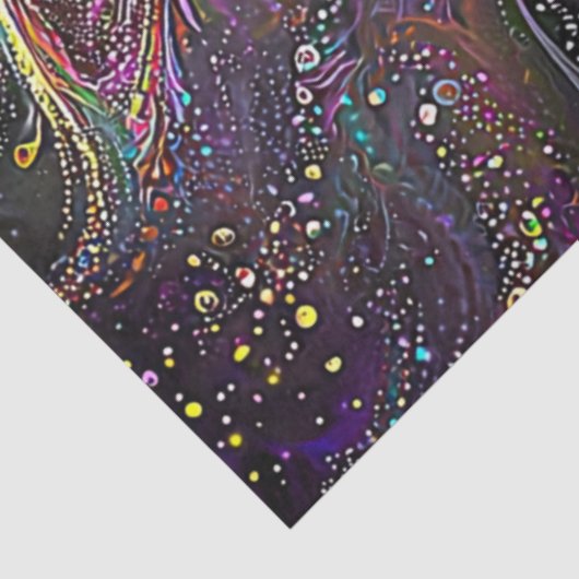 Decoupage Psychedelic Whimsical Easter Rabbit Tissuepapier (Detail)