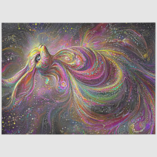 Decoupage Psychedelic Whimsical Easter Rabbit Tissuepapier