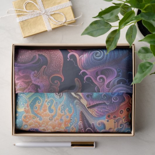 Decoupage psychedelische Abstracte levendige kunst Tissuepapier (Geschenk)