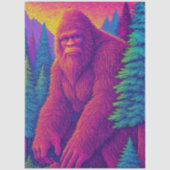 Decoupage Psychedelische Bigfoot Magenta Vacht Tissuepapier (Voorkant)