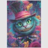 Decoupage Psychedelische Cheshire Cat Fantasie Kun Tissuepapier (Voorkant)