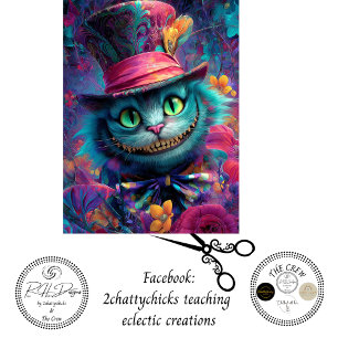 Decoupage Psychedelische Cheshire Cat Fantasie Kun Tissuepapier