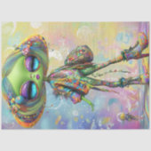 Decoupage Psychedelische Mode Meisje Karakter Tissuepapier (Voorkant)