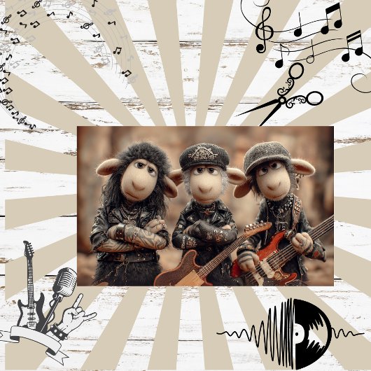 Decoupage Punk Rock Sheep Band Tissuepapier